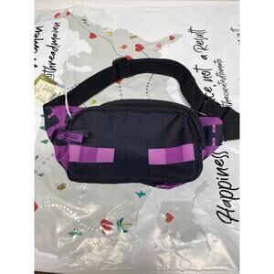 Brand New Minecraft Black Purple Fanny Pack Waist Bag Kids